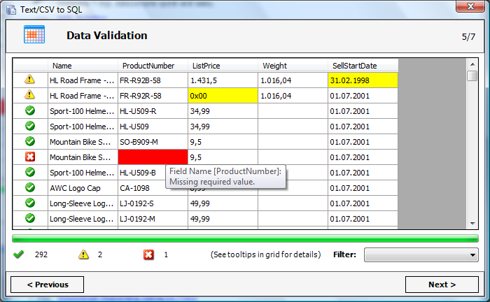 import csv to sql server 2016 double quotes